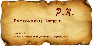 Paczovszky Margit névjegykártya