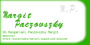 margit paczovszky business card